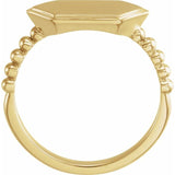 Engravable Geometric Beaded Signet Ring
