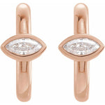 Marquise Diamond J-Hoop Earrings 1/8 ctw