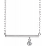 Diamond Bar Necklace 1/10 ctw 18" - Henry D Jewelry