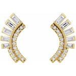 Curved Fan Diamond Earrings 1/3 ctw