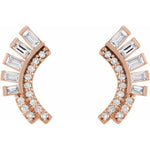 Curved Fan Diamond Earrings 1/3 ctw