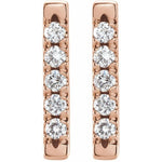 Diamond Bar Earrings 1/8 ctw