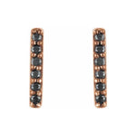 Black Diamond Bar Earrings 1/10 ctw - 14K Rose Gold - Henry D