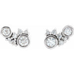 Scattered Bezel-Set Diamond Earrings 1/4 ctw