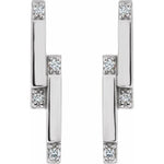 Diamond Bar Earrings 1/10 ctw - Henry D Jewelry