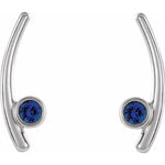 Blue Sapphire Ear Climber Earrings - Henry D