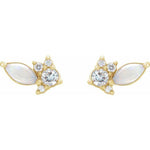 Australian Opal & Diamond Earrings 1/6 ctw - Henry D