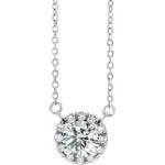 Lab-Grown Diamond Halo Necklace 1/3 ctw