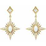 Australian Opal & Diamond Earrings 1/6 ctw - Henry D Jewelry