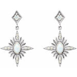 Australian Opal & Diamond 1/6 ctw Earrings - Henry D Jewelry