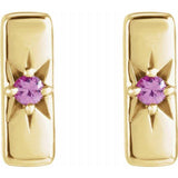 Pink Sapphire Starburst Bar Earring - Henry D Jewelry