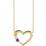 Family Heart Diamond Necklace .05 ctw