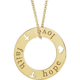 Faith, Love & Hope Pierced Loop Necklace