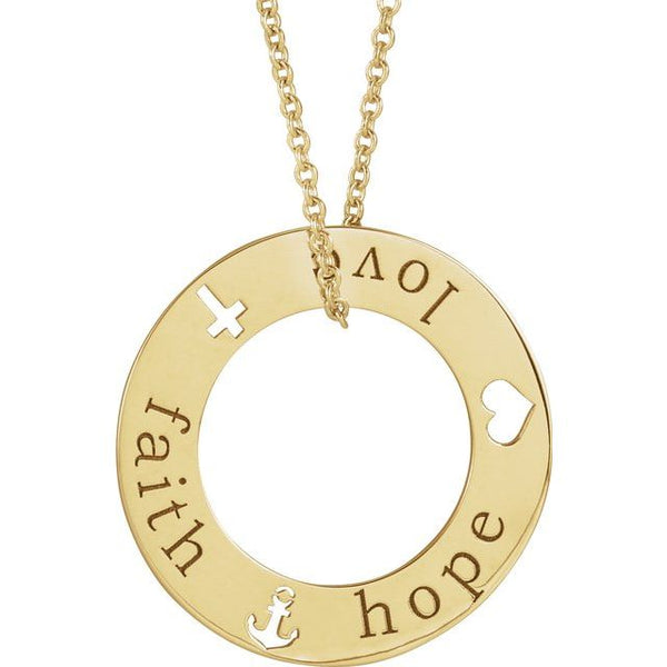 Faith, Love & Hope Pierced Loop Necklace – Henry D