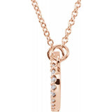 Diamond Oval Necklace 1/8 ctw 16" - Henry D Jewelry