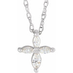 Diamond Cross  1/6 ctw  Necklace 16-18" - Henry D Jewelry