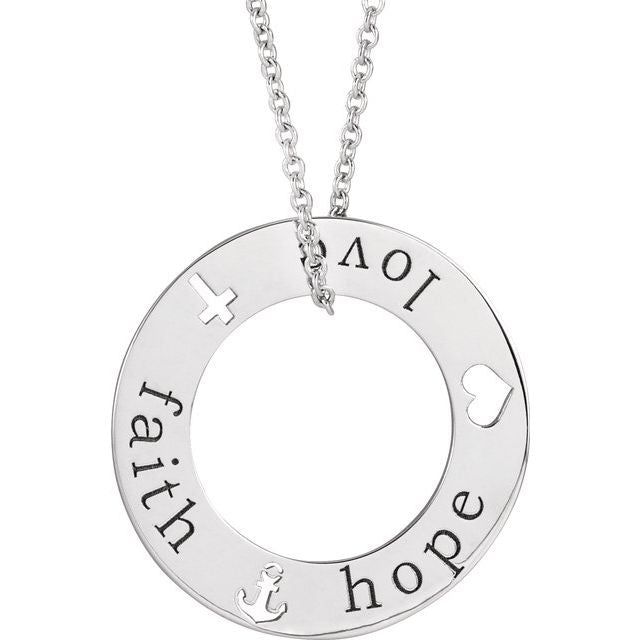 Buy Necklace With Silver Pendant. Leather Cord With Silver Pendant Necklace  Faith Hope & Love Silver Pendant Online in India - Etsy