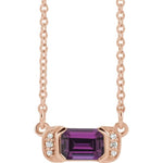 Amethyst & Diamond Bar Necklace .02 ctw - Henry D