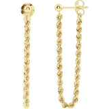 Front to Back Rope Chain Earrings - 14K Yellow Gold - Henry D