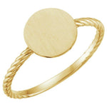 Be Posh® Round Engravable Rope Ring - Henry D