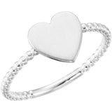 Be Posh® Heart Engravable Beaded Ring - Henry D
