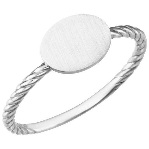 Be Posh® Oval Engravable Rope Ring - Henry D