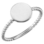 Be Posh® Round Engravable Beaded Ring - Henry D