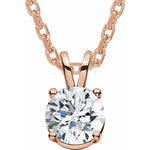 Lab-Grown Diamond Solitaire Necklace 1/4 ctw