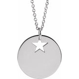 Pierced Star Engravable Disc Necklace