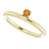 Citrine Stackable Ring - 14K Yellow Gold