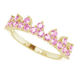 Pink Sapphire Crown Ring