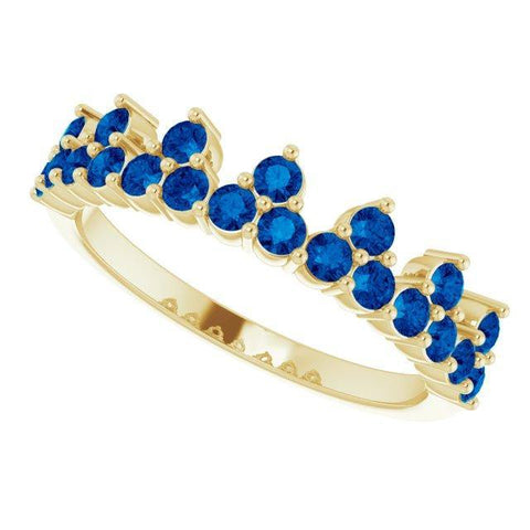 Blue Sapphire Crown Ring - Henry D