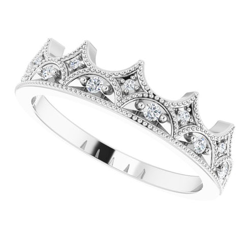 Diamond Crown Ring 1/8 ctw