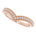 Diamond Stackable V Ring 1/6 ctw