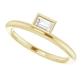 Diamond Baguette Asymmetrical Stackable Ring 1/6 ctw