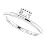 Diamond Baguette Asymmetrical Stackable Ring 1/6 ctw