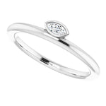 Marquise Diamond Asymmetrical Stackable Ring .07 ctw