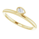 Pear Diamond Asymmetrical Stackable Ring .07 ctw