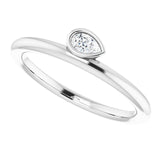 Pear Diamond Asymmetrical Stackable Ring .07 ctw