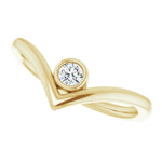 Diamond Solitaire Bezel-Set V Ring 1/10 ctw - Henry D Jewelry