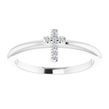 Diamond Cross Stackable Ring .03 ctw