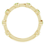 Peridot Bezel-Set Bar Ring - 14K Yellow Gold