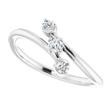 Diamond Three-Stone Bypass Ring 1/5 ctw - Henry D Jewelry