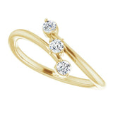Diamond Three-Stone Bypass Ring 1/5 ctw - Henry D Jewelry