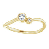 Two-Stone Diamond Ring 1/8 ctw - 14K Yellow Gold