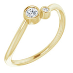 Two-Stone Diamond Ring 1/8 ctw - 14K Yellow Gold