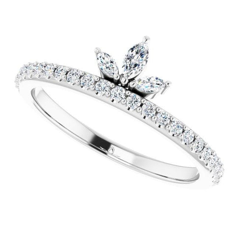 Diamond Stackable Crown Ring 1/3 ctw - Henry D Jewelry