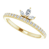 Diamond Stackable Crown Ring 1/3 ctw - Henry D Jewelry