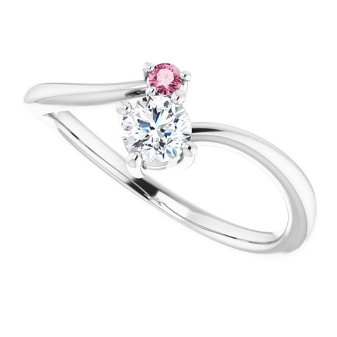 Diamond & Pink Tourmaline Ring