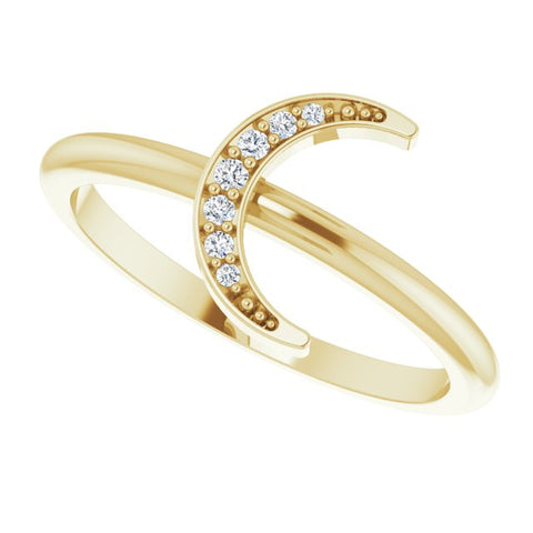 Crescent Diamond Stackable Ring .04 ctw